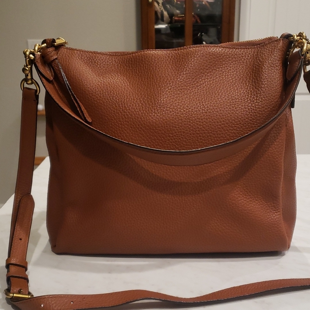 Coach Brown Pebbled Leather Shoulder Bag